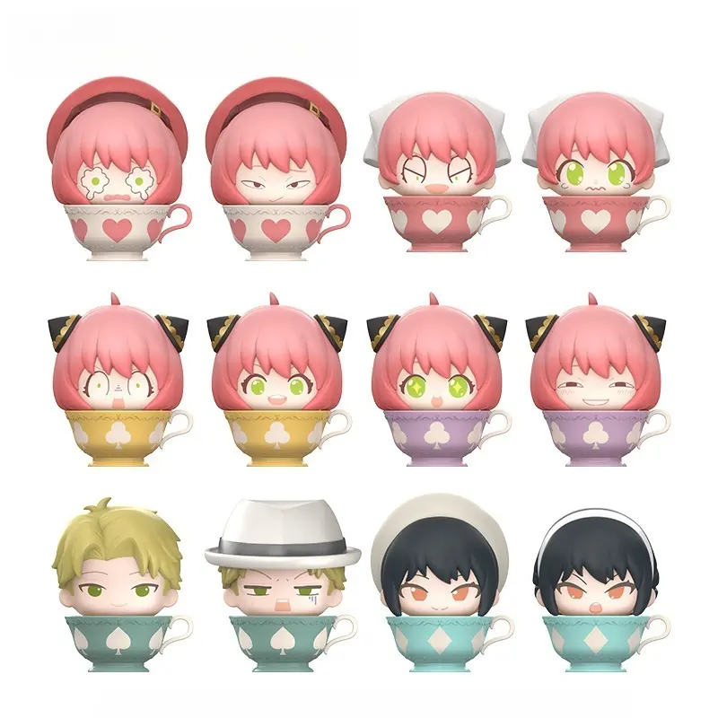 Spy X Family Mini Blind Box Toys - Cute Anime Desk Decor Collectible White Tea Break Theme Action Figures for Surroundings