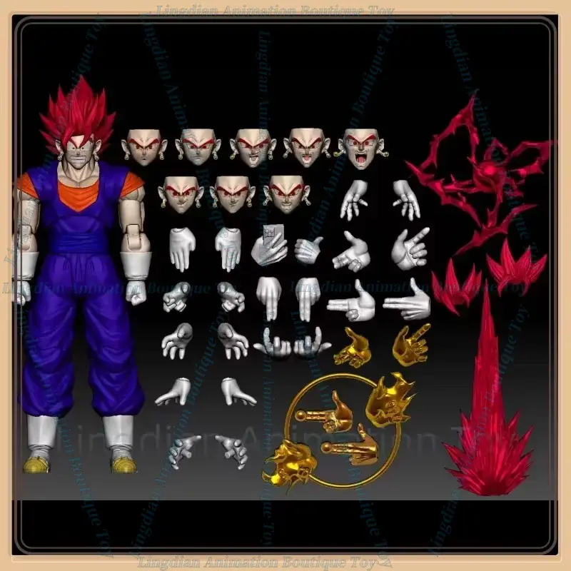 In Stock OC TOY Dragon Ball SHF Super Saiyan SSJ Vegito Son Goku Vegeta Son Gohan Trunks PVC Anime Action Figure Model Collector
