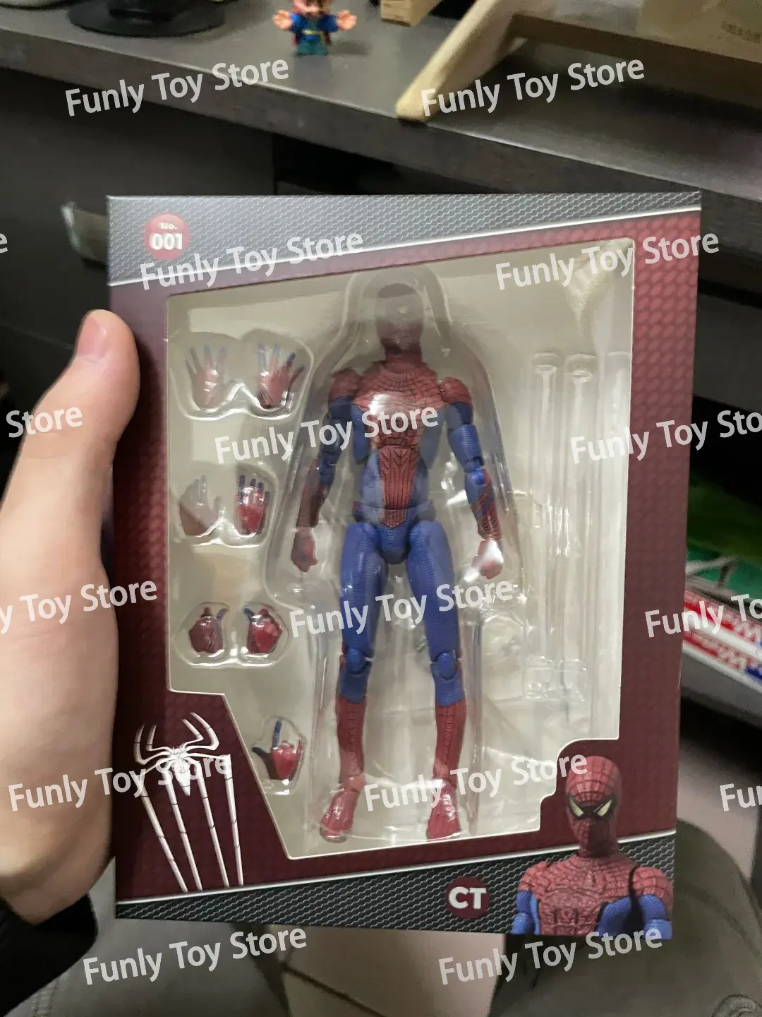 Ct Toys Spiderman Mafex 001 Peter Parker Andrew Garfield The Amazing Spider-Man Shf Anime Action Figure Figurine Customized Toys