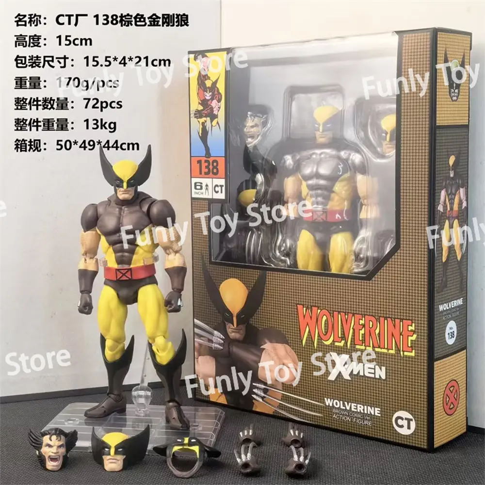 In Stock Ct Toys Wolverine Mafex 138 Brown Figure 096 Comic Ver X-Men Shf Anime Action Figure Figurine Model Custom Gifts Toys
