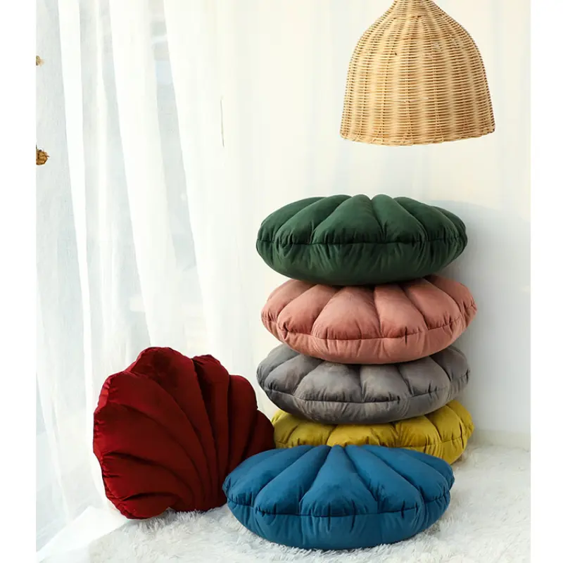 Dutch Velvet Shell Cushion Light Luxury INS Solid Color Pillow for Home Sofa with Skin-friendly and Waist-supporting Design