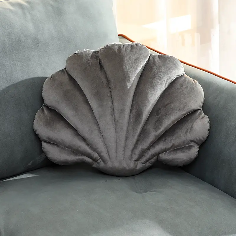 Dutch Velvet Shell Cushion Light Luxury INS Solid Color Pillow for Home Sofa with Skin-friendly and Waist-supporting Design
