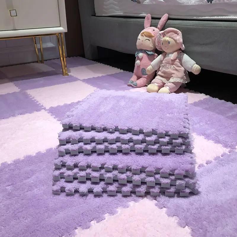 10pcs Soft Plush Children's Mat Baby Play Mat Baby Toys Eva Foam Puzzle Carpet in Children's Room Keep Warm Playmat