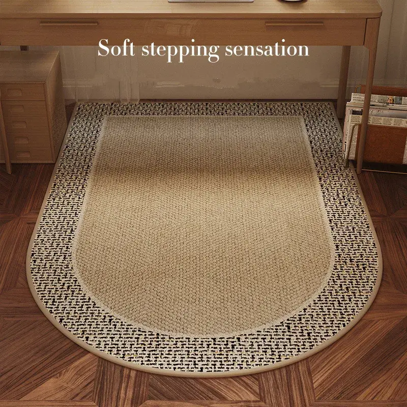 Study Swivel Chair Carpet Anti-slip Wear Floor Arched Protection Mat Office Computer Chair Bedroom Floor Mats Rug Antique Style