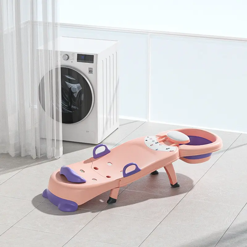 Portable Kids Shampoo Chair Foldable Salon Seat Chair With Shampoo Basin For Boys Girls Bath Product Can Sit and Adjust