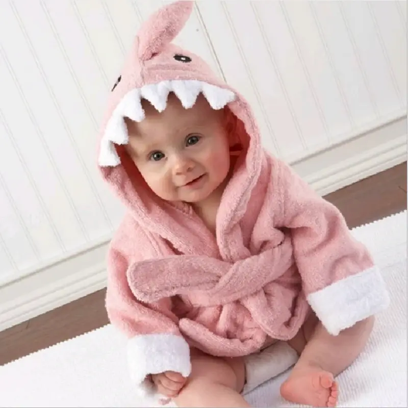 2-6 Y Baby Bathrobe Cartoon Hoodies Girl Boys Sleepwear Good Quality Bath Towels Kids Soft Bathrobe Pajamas Kids Beach Towels