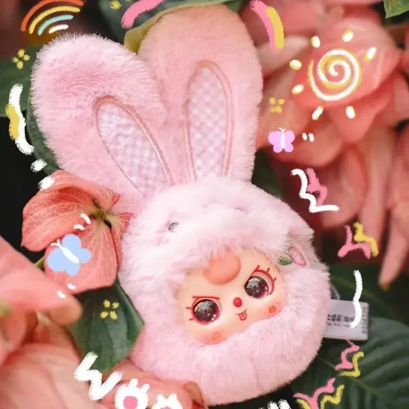 Baby Three Mini Animal Head Plush Blind Box Lovely Animas Model Doll Toy Decoration Pendant Backpack Birthday Mystery Keying Box