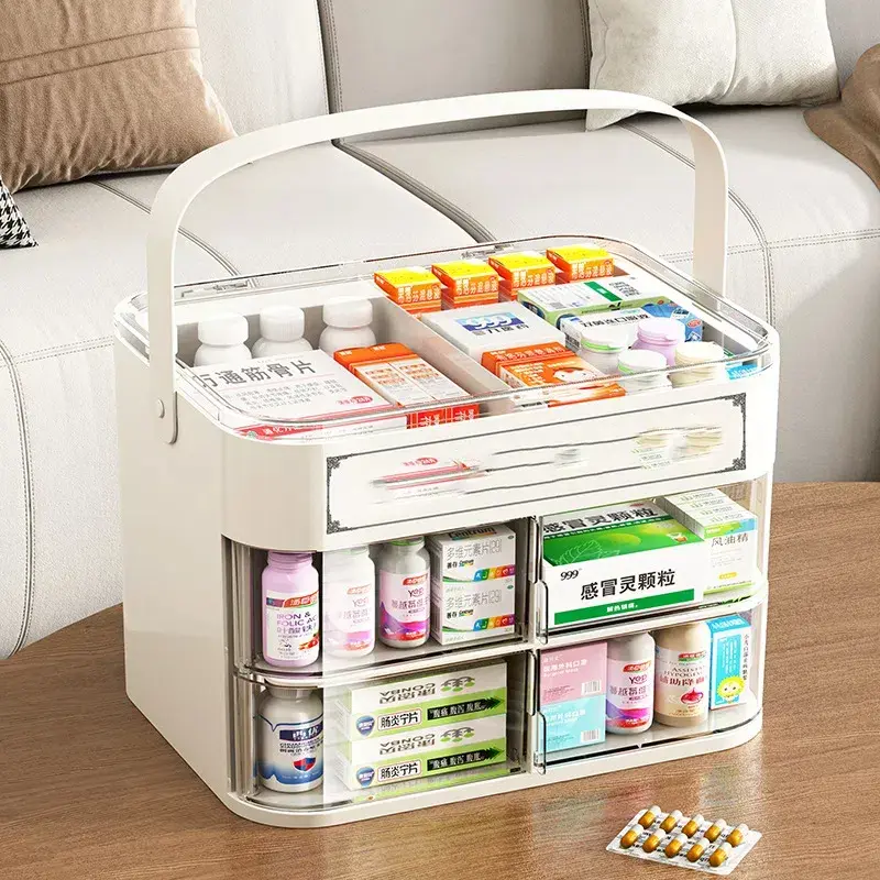 Medicine Box for Home Use Large Capacity Medicine Multi Layer Medical Storage Box First Aid Box Small Medicine Box
