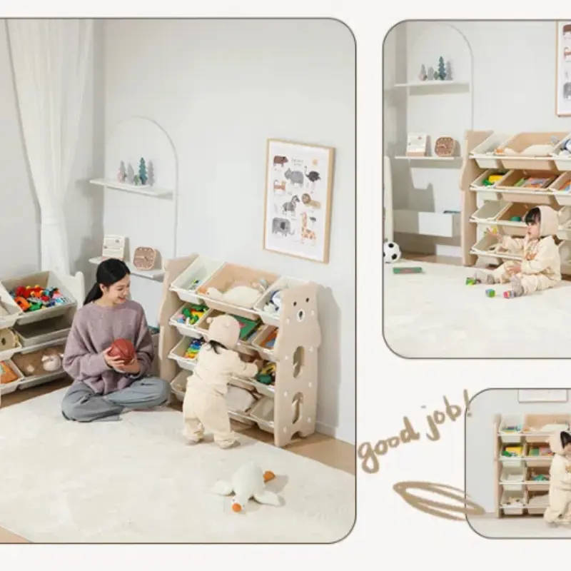 Children's Toy Storage Rack Baby Storage Rack Locker Multi-Layer Home Finishing Shelf Floor Standing Owl Storage Rack Cartoon