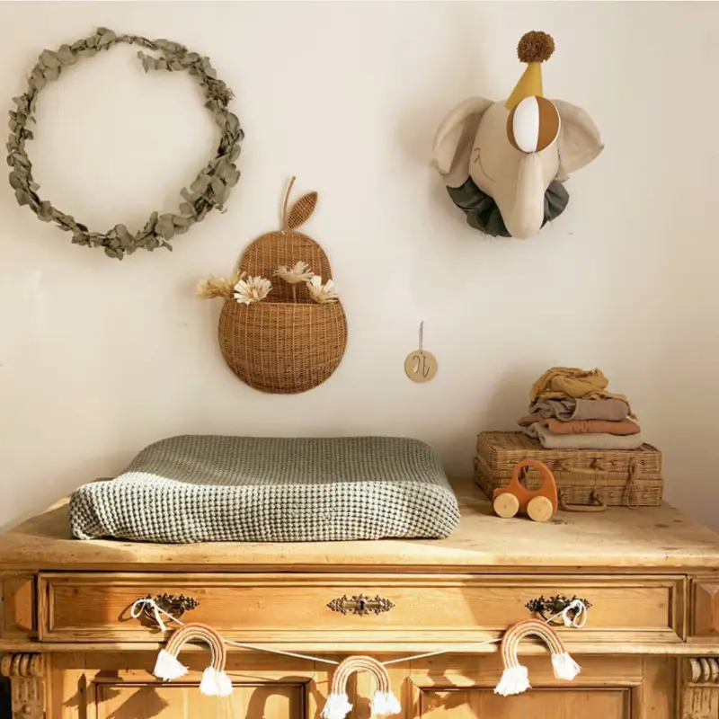 Adorable Elephant Head Wall Decoration - animals head Plush toy -Perfect for Childrens' Rooms and Photoshoots