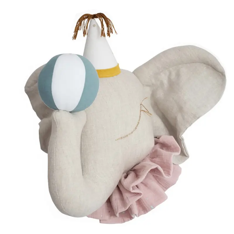 Adorable Elephant Head Wall Decoration - animals head Plush toy -Perfect for Childrens' Rooms and Photoshoots