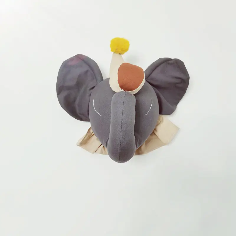 Adorable Elephant Head Wall Decoration - animals head Plush toy -Perfect for Childrens' Rooms and Photoshoots