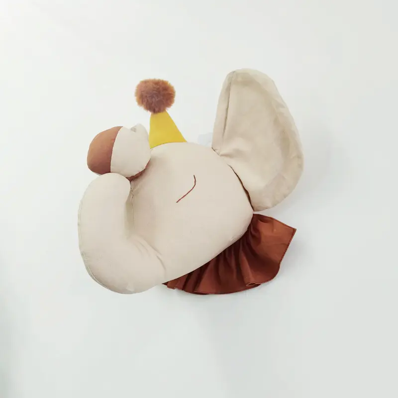 Adorable Elephant Head Wall Decoration - animals head Plush toy -Perfect for Childrens' Rooms and Photoshoots