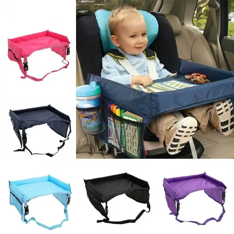 Waterproof Baby Car Seat Tray with Storage Kids Toy Holder Stroller Child Table Snack Tray Practical Baby Stroller Accessory