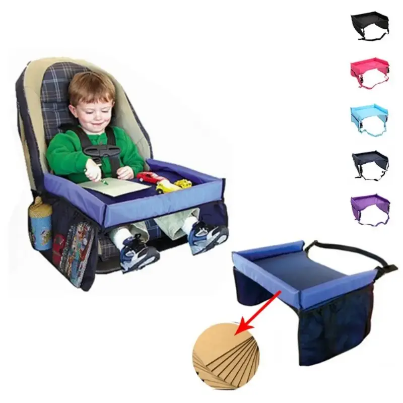 Waterproof Baby Car Seat Tray with Storage Kids Toy Holder Stroller Child Table Snack Tray Practical Baby Stroller Accessory