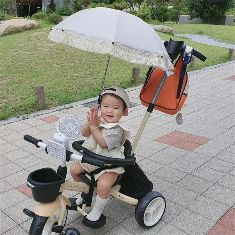 Ins Baby Beach Sunscreen Anti Ultraviolet Umbrella Children's Outdoor Stroller Protective Sunshade Umbrella Photographic Props