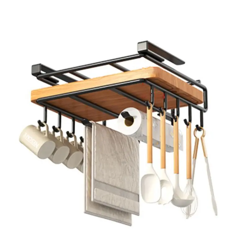 Kitchen Under Cabinet Storage Rack Chopping Board Organizer Perforation Free Stainless Steel Pot Cover Versatile Storage Cabinet