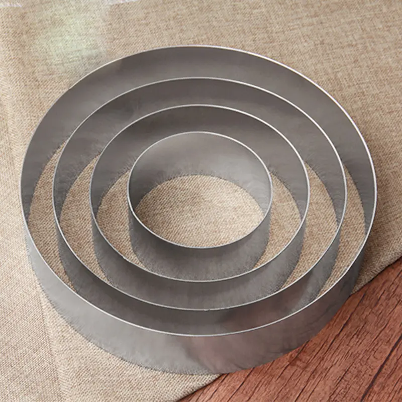 4/6/8 Inch Round Cake Mold Stainless Steel Baking Tool Cake Ring Set Biscuit Cutter English Muffin Ring DIY Tart