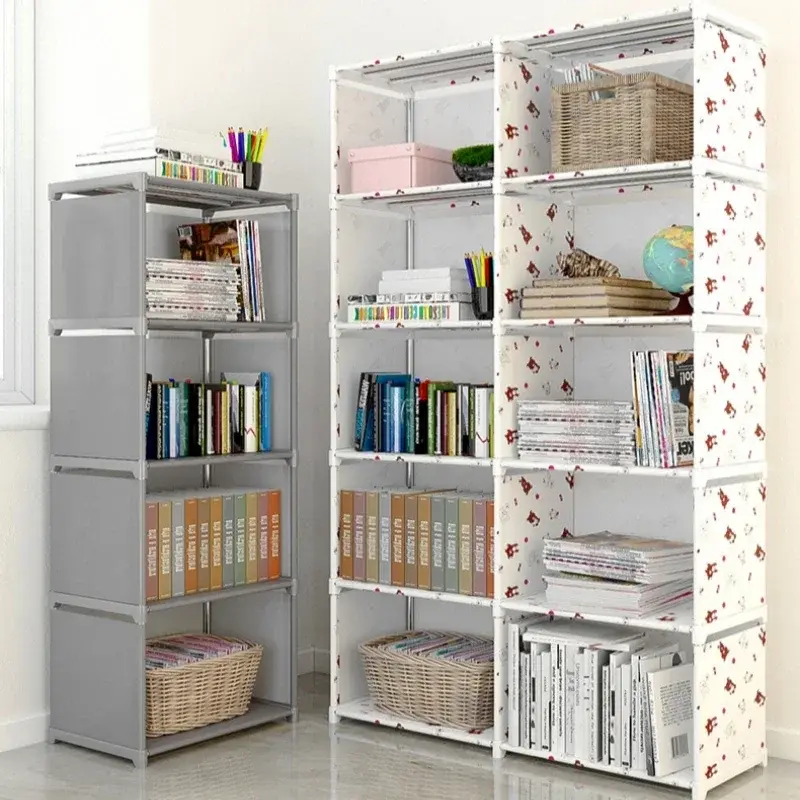 Easy Assembly Book Holder Simple Bookshelf Multi-layer Easy Assembly Bookcase Book Display Rack Book Organizer Debris Rack Shelf