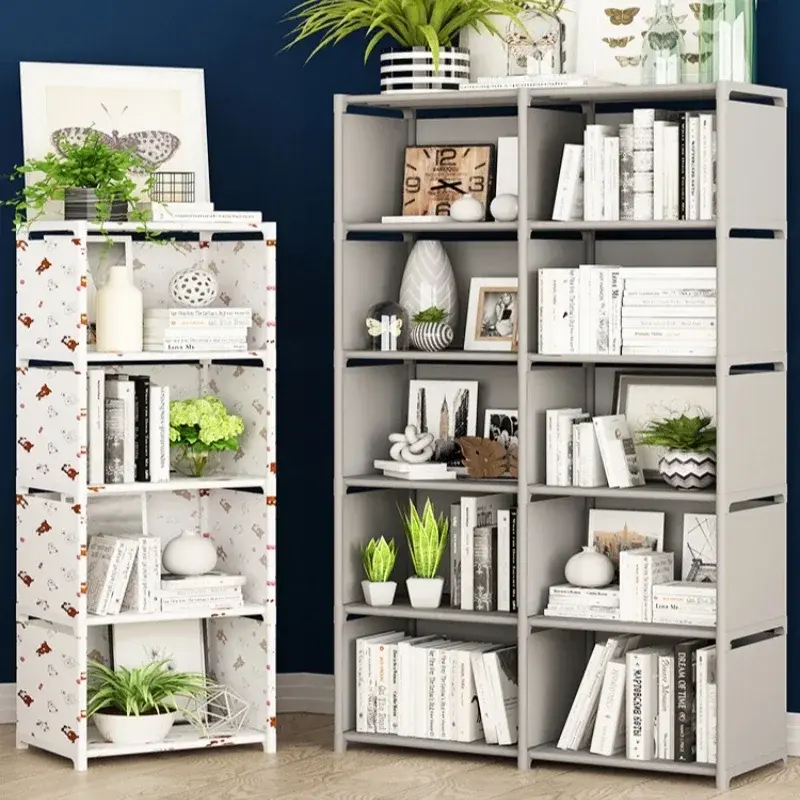Easy Assembly Book Holder Simple Bookshelf Multi-layer Easy Assembly Bookcase Book Display Rack Book Organizer Debris Rack Shelf
