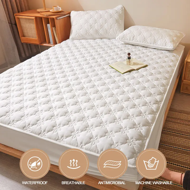 Luxury Class A Waterproof Mattress Protector -Quilted Mattress Cover, Hypoallergenic Bed Cover, Anti-Mite Fitted Sheet