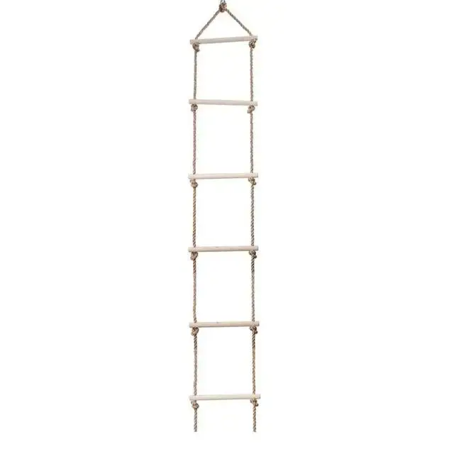 Wooden Rope Ladder Multi Rungs Children Climbing Toy Wooden Rope Ladder Multi Rungs Climbing Game Toy Outdoor Training Activity