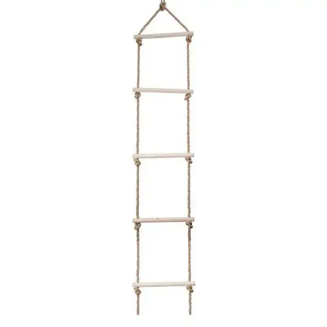 Wooden Rope Ladder Multi Rungs Children Climbing Toy Wooden Rope Ladder Multi Rungs Climbing Game Toy Outdoor Training Activity