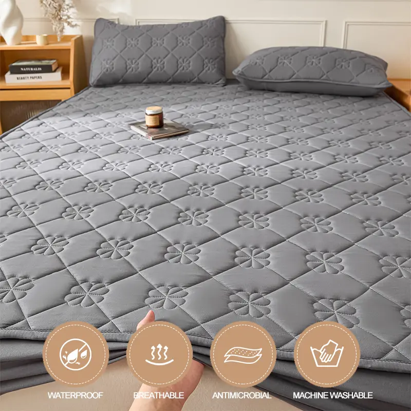 Waterproof Mattress Cover - Quilted Anti-Dust Mite & Antibacterial,Thick Mattress Protector, Noiseless (Fits 5-28cm Mattress)