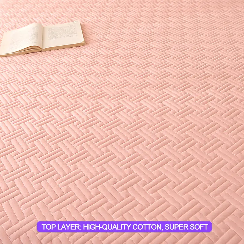 Waterproof Anti-Mite Mattress Cover - Mattress Protector Hypoallergenic & Antibacterial, Silent Thick Single Couple Bed Cover