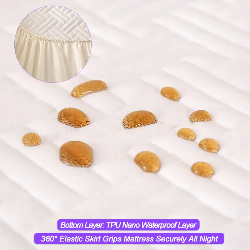 Luxury Waterproof Mattress Protector - Anti-Mite & Antibacterial, Mattress Cover, Noiseless,for Single or Couple Bed Size