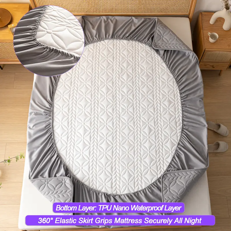 Waterproof  Mattress Protector - Mattress Cover Antibacterial, Anti-mites,Hypoallergenic, Fitted Sheet for Single/Couple Bed