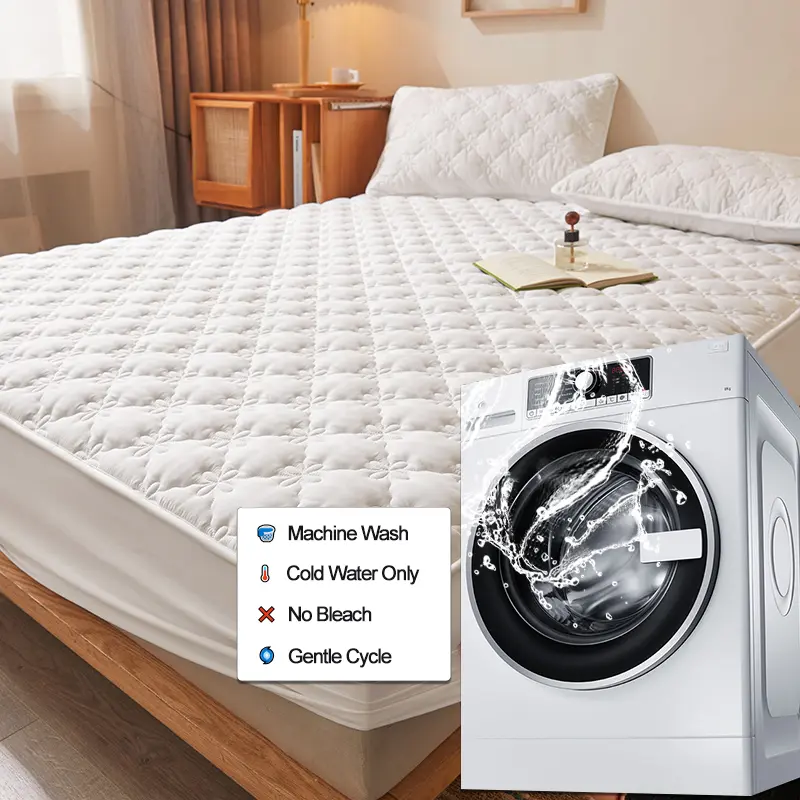 Luxury Class A Waterproof Mattress Protector -Quilted Mattress Cover, Hypoallergenic Bed Cover, Anti-Mite Fitted Sheet