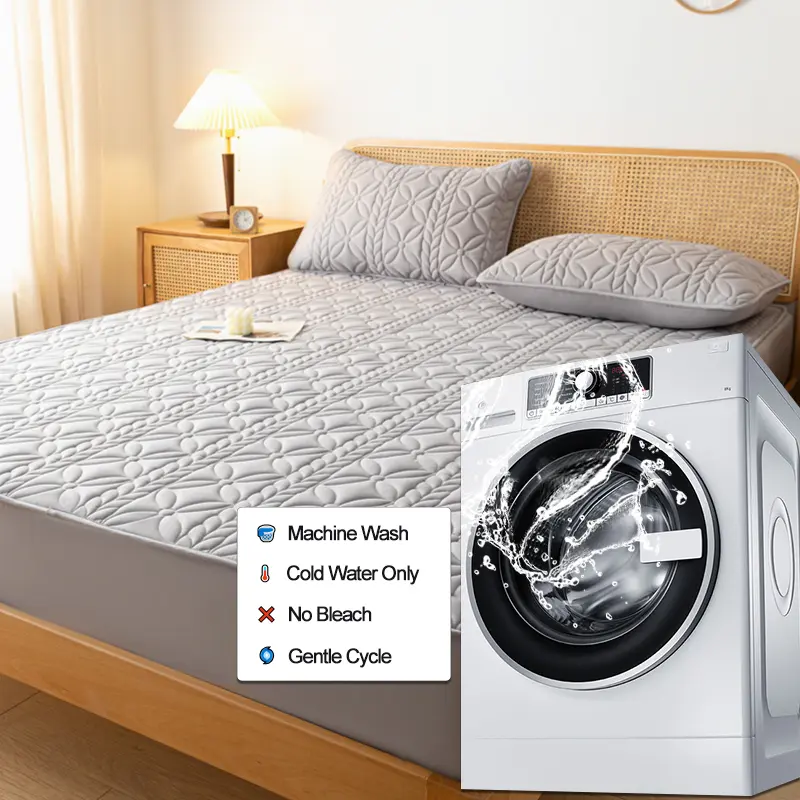 Waterproof  Mattress Protector - Mattress Cover Antibacterial, Anti-mites,Hypoallergenic, Fitted Sheet for Single/Couple Bed
