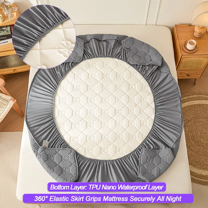 Waterproof Mattress Cover - Quilted Anti-Dust Mite & Antibacterial,Thick Mattress Protector, Noiseless (Fits 5-28cm Mattress)