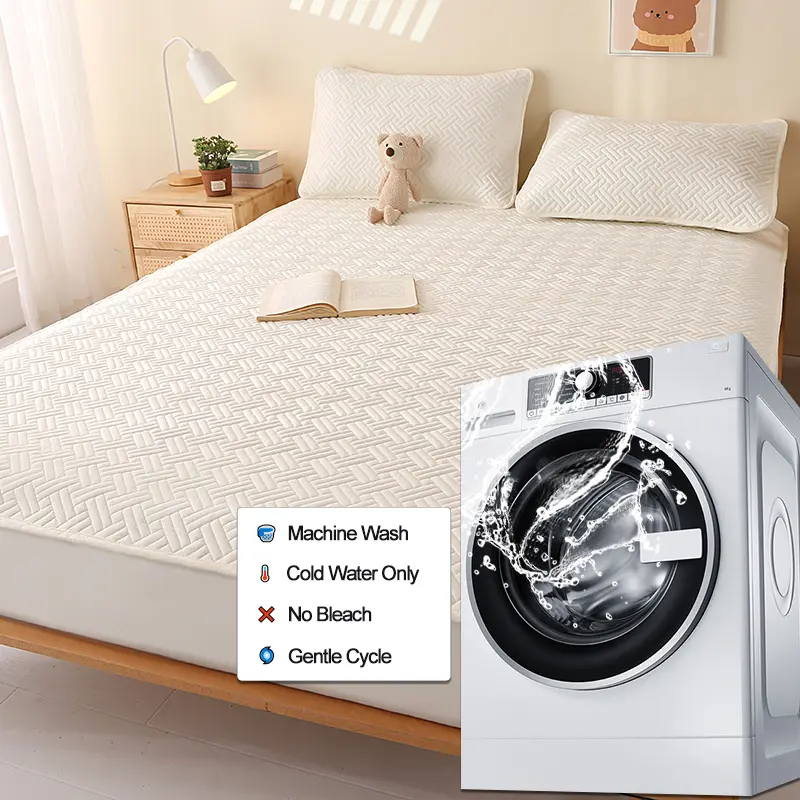 Luxury Waterproof Mattress Protector - Anti-Mite & Antibacterial, Mattress Cover, Noiseless,for Single or Couple Bed Size