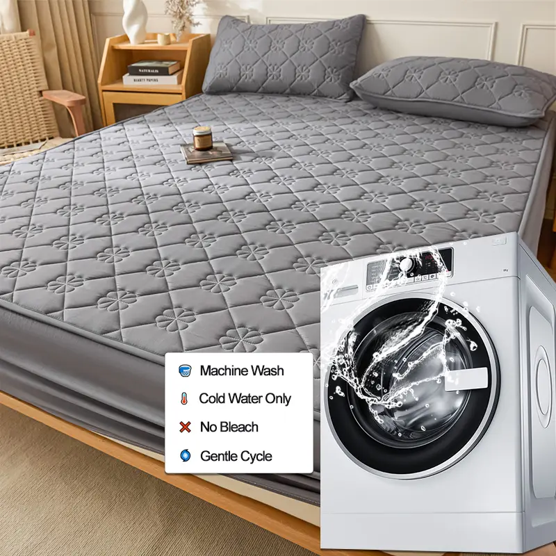 Waterproof Mattress Cover - Quilted Anti-Dust Mite & Antibacterial,Thick Mattress Protector, Noiseless (Fits 5-28cm Mattress)