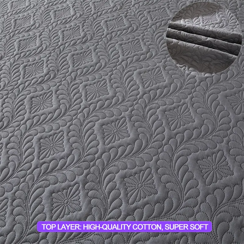 Waterproof Mattress Protector 1Piece, Breathable Anti-mite Anti-bacterial Mattress Cover,Hypoallergenic Fitted Bed Sheet,Grey