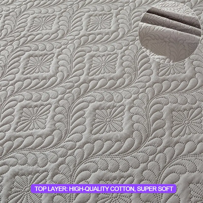 Waterproof Mattress Protector, Breathable Anti-mite Anti-bacterial Mattress Cover,Hypoallergenic Fitted Bed Sheet,Light gray