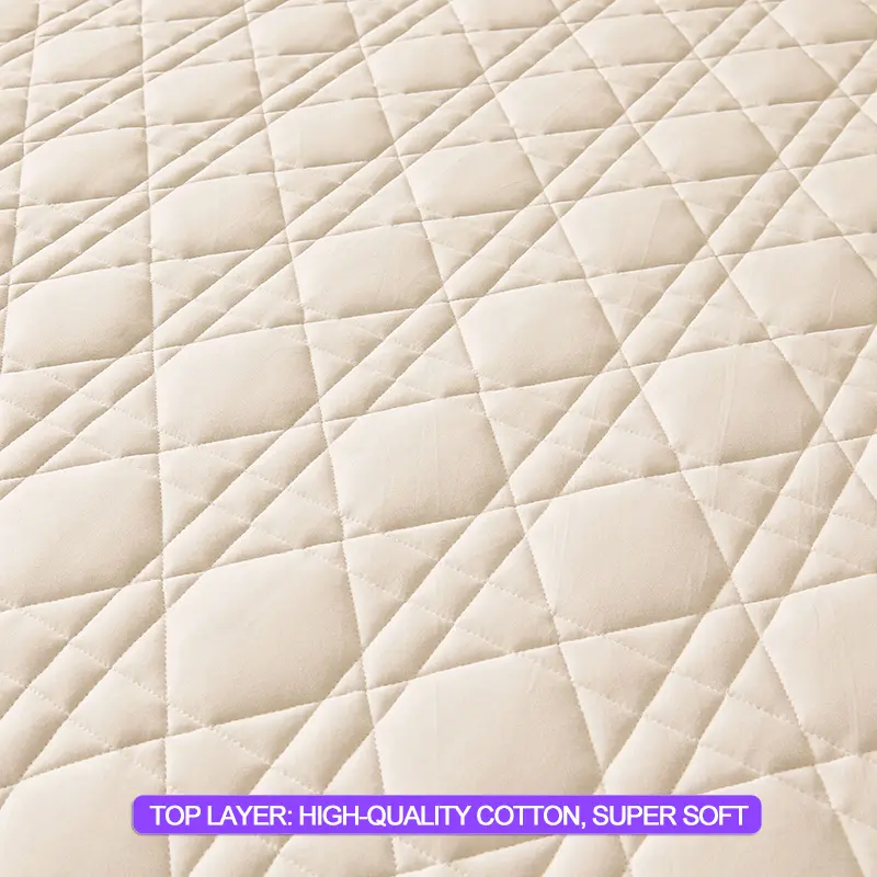 Hotel Quality Mattress Protector - Waterproof & Silent, Anti-Mite,Cotton Top Layer Mattress Cover,Bed Cover, Fitted Sheet