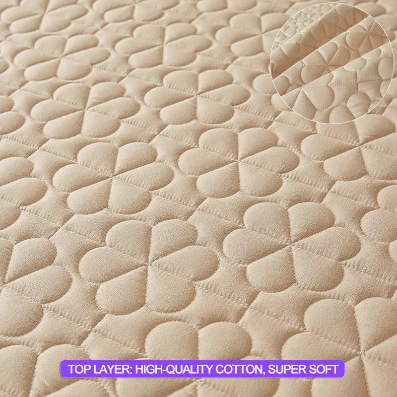 Waterproof Mattress Protector Premium Mattress Cover- Hypoallergenic Antibacterial,Anti-mites,for Single Couple Bed, Khaki