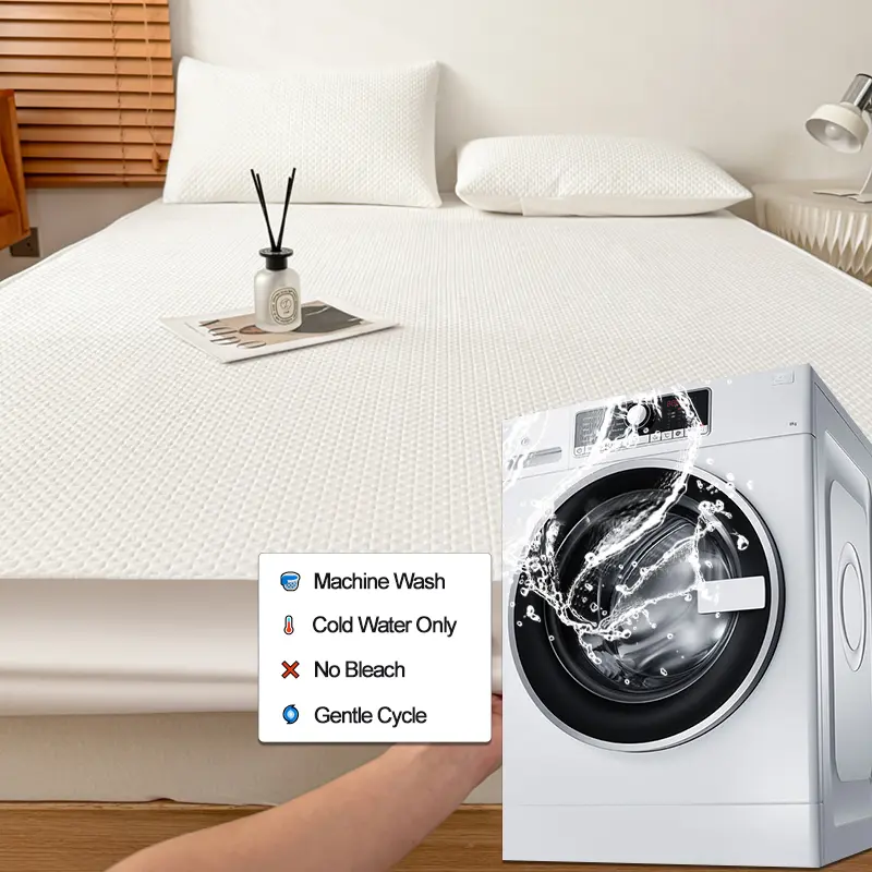 Waterproof Mattress Protector - Mattress Cover, Thickened, Breathable, Hypoallergenic, Anti-Bacterial Fitted Sheet, White