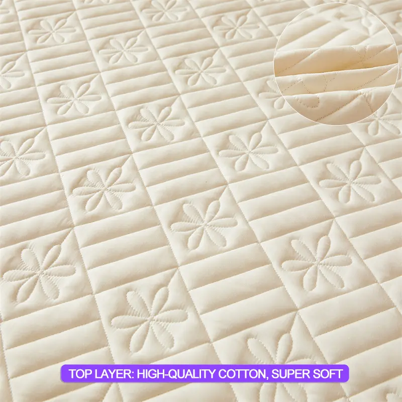 Premium Waterproof Mattress Cover - Thickened & Breathable, Skin-Friendly Anti-Bacterial Mattress Protector,Fitted Sheet, White