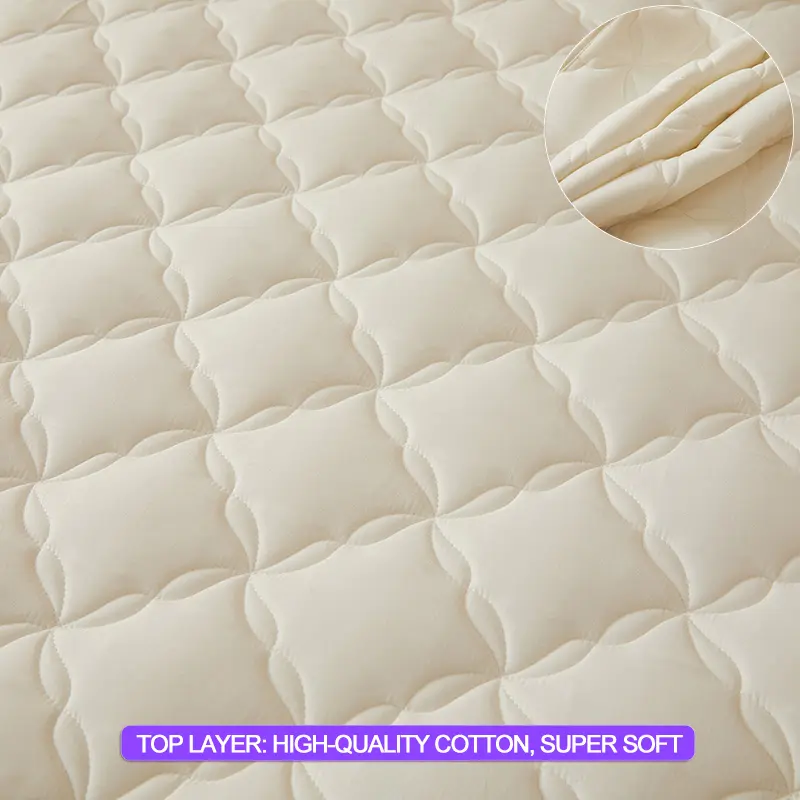 Luxury Waterproof Mattress Protector Thickened Durable Mattress Cover,Noiseless, Anti-Bacterial Anti-mites, Hypoallergenic,White