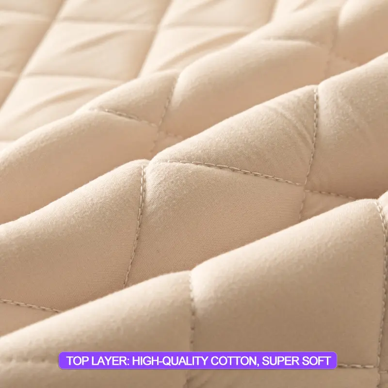 Premium Waterproof Mattress Protector Mattress Cover - Noiseless, Anti-Bacterial, Hypoallergenic, Anti-Slip & Breathable, Khaki