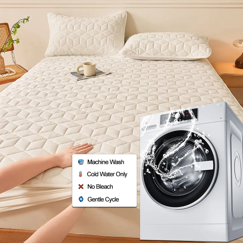 High Quality Waterproof Mattress Protector - Various Size Mattress Cover, Noiseless & Hypoallergenic, 100% Cotton Top Layer