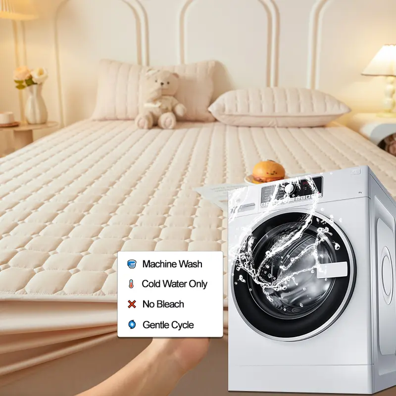 Premium Waterproof Mattress Cover Quilted Mattress Protector Breathable Bed Fitted Sheet,Antibacterial,Anti-mites,Durable, Khaki