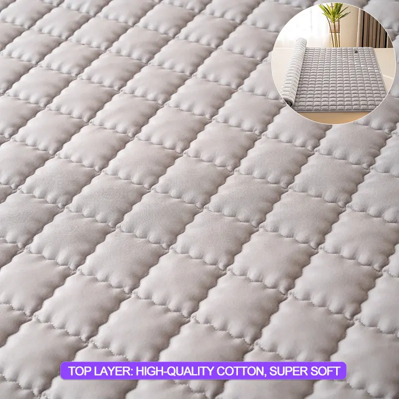 Waterproof Mattress Cover with 4 Corner Straps,Breathable Antibacterial Anti-mites Mattress Protector,Thick Fitted Sheet,Grey