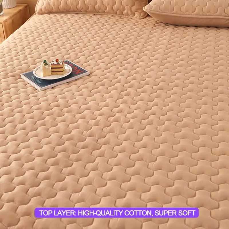 Luxury Waterproof Mattress Protector - Anti-Mite Mattress Cover, Hypoallergenic Bed Cover, Silent Fitted Sheet, Deep Pocket