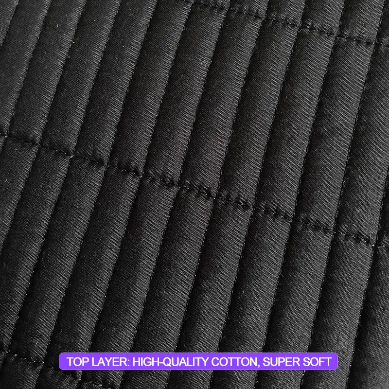 Waterproof Breathable Mattress Protector - Anti-Mite, Anti-Bacterial Mattress Cover,Fitted Sheet for Single/Double Bed,Black