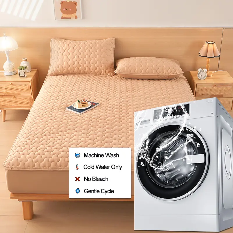 Luxury Waterproof Mattress Protector - Anti-Mite Mattress Cover, Hypoallergenic Bed Cover, Silent Fitted Sheet, Deep Pocket